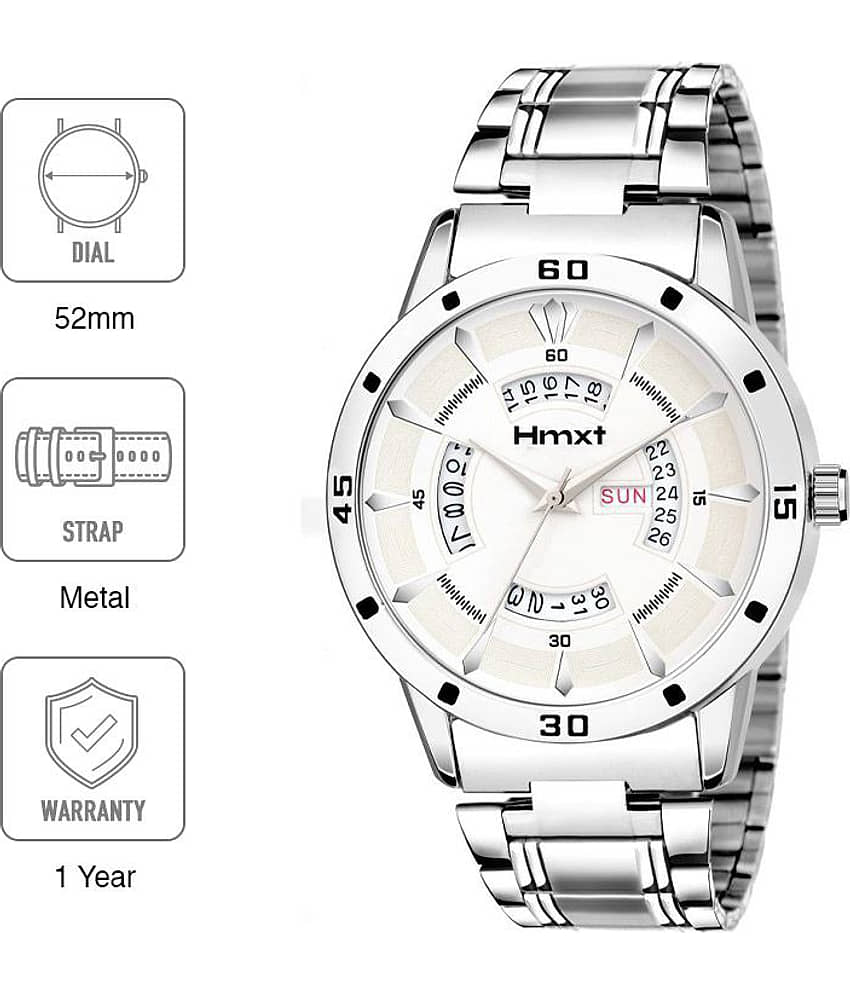 HMXT Silver Stainless Steel Analog Men's Watch