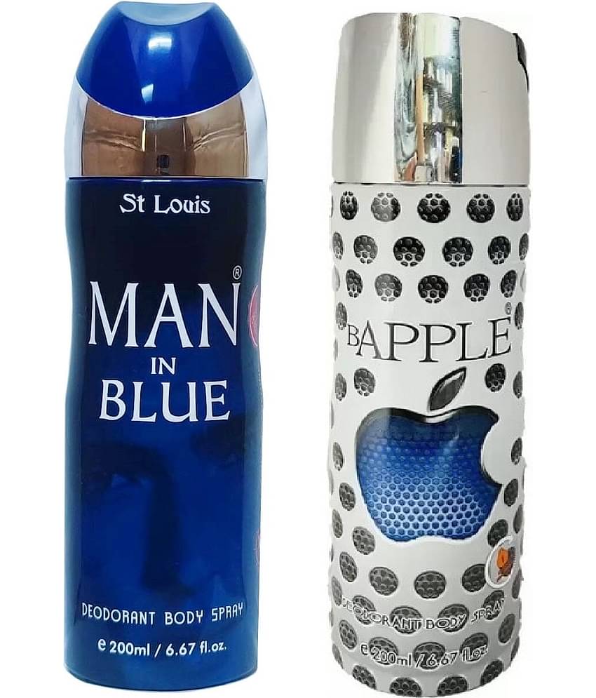 St Louis - 1 BAPPLE,1 MAN IN BLUE DEODORANT. Deodorant Spray for Men,Women 400 ml ( Pack of 2 )