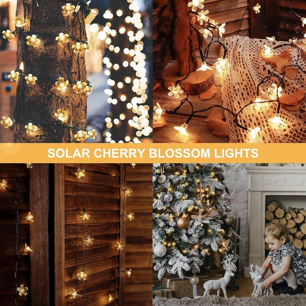 36 LED Flower String Lights – 10 Meter, Warm White, Silicone Floral Design, Corded Electric – Decorative Lighting for Diwali, Wedding, Party, Indoor & Outdoor Use