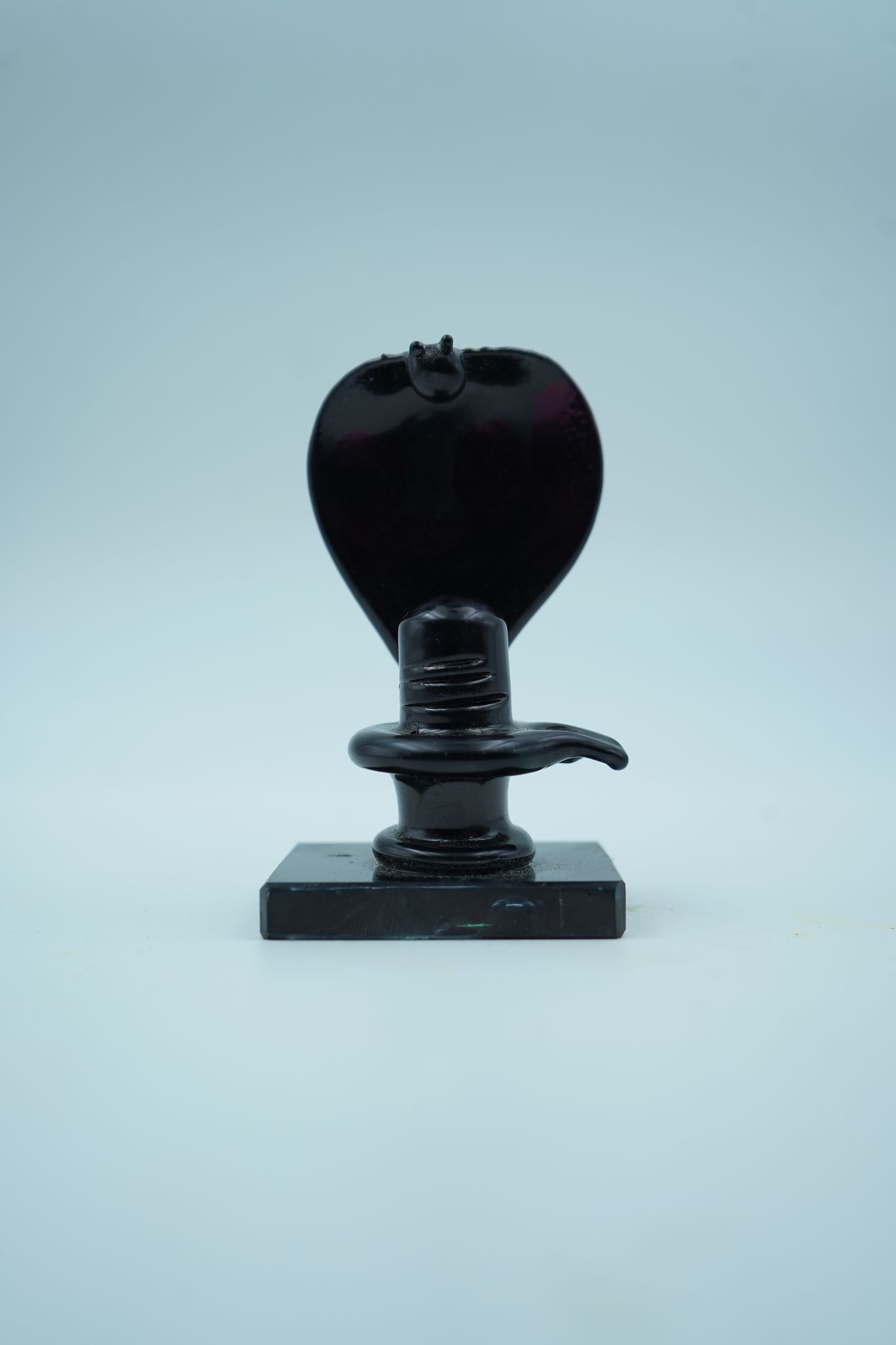 Handcrafted Black Glass Shivling Showpiece