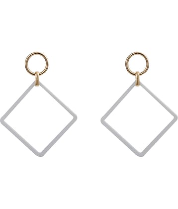 Silver Shine Alluring White Stylish Fashionable Unique Drop Earring