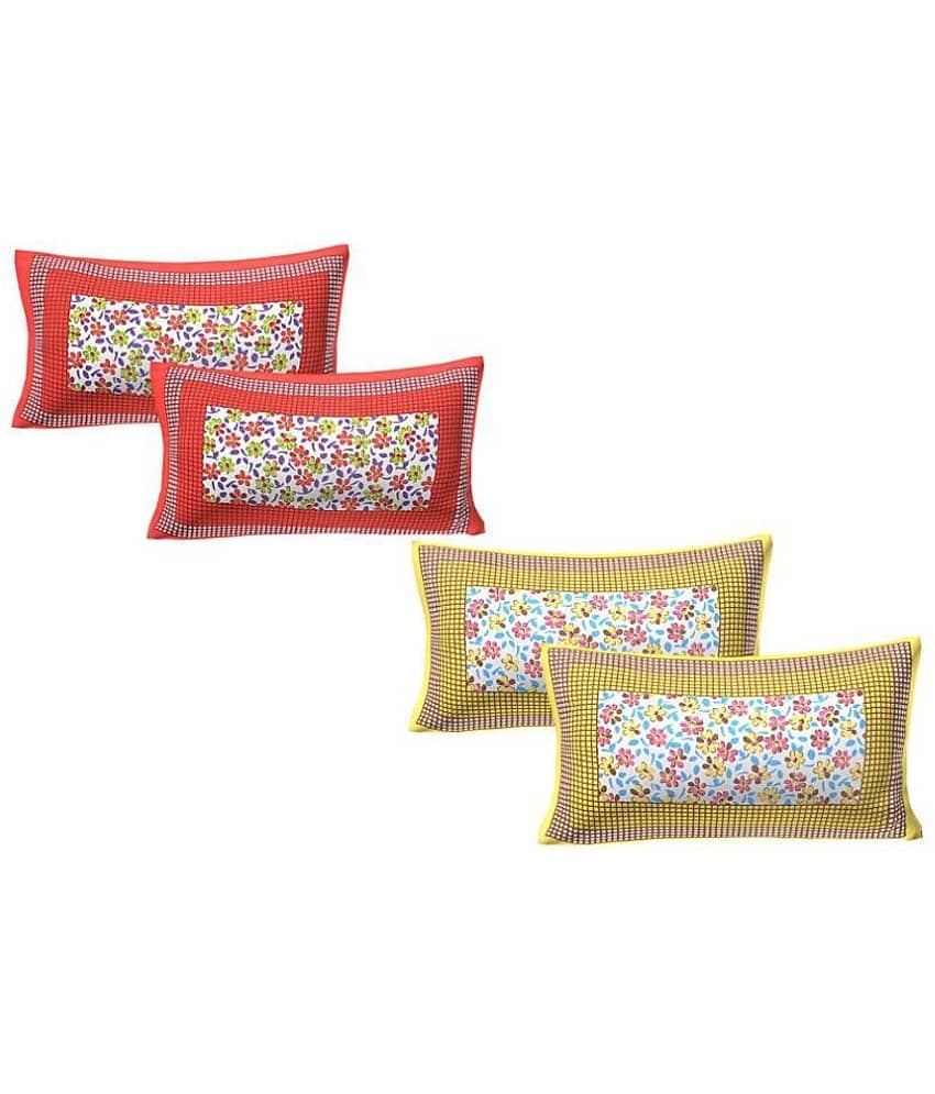 AJ Home Pack of 4 Cotton Multi Pillow Cover (17 X 27 Inch)