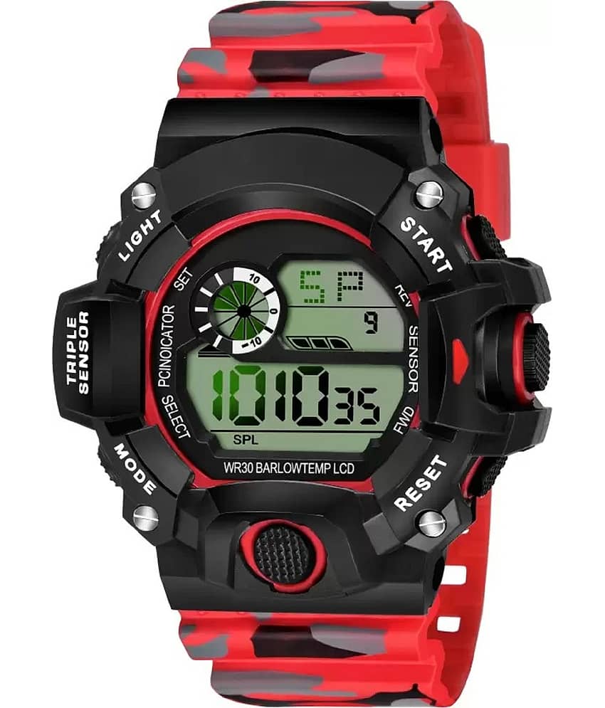Hala - Red Silicon Digital Men's Watch
