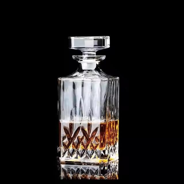 Premium Crystal Clear bar Set 1 Decanter Bottle(800ml) with 6 Whiskey Glasses(300ml) Perfect for Scotch, Bourbon, Wine, Vodka, Cocktail, Tequila, Rum