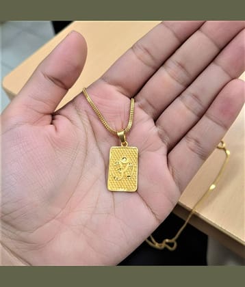 Charms Gold Religious Pendant With Chain ( Pack of 1 )