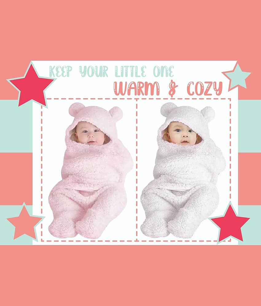 My Newborn Multi-Colour Flannel Baby Blanket ( 70 cm Ã 80 cm- 2 pcs)