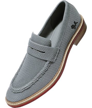 Neemans Block Heel Loafers Gray Men's Slip on Shoes