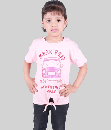 Kidzee Kingdom Pack of 1 Girls Cotton Top ( Pink )