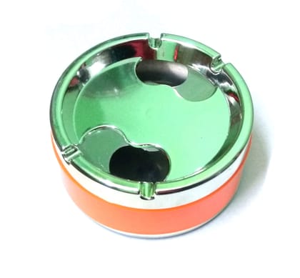 Nawani Cigarette Ashtray Big Size Round Rotating Stainless Steel, Plastic Ashtray, Size- 11/5 cm, Color As per Availability.