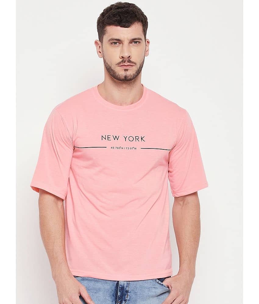 AUSTIZ Pack of 1 Cotton Blend Regular Fit Men's T-Shirt ( Peach )