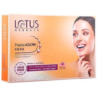 Lotus Herbals PapayaGlow 6 easy steps 4 in 1 Facial kitReduces pigmentationInstant GlowAll skin types268g