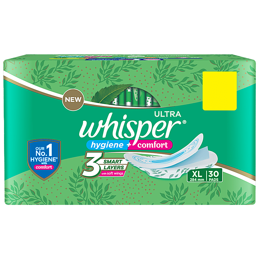 Whisper Ultra Overnight XL+ Sanitary Pads, 30 Pcs