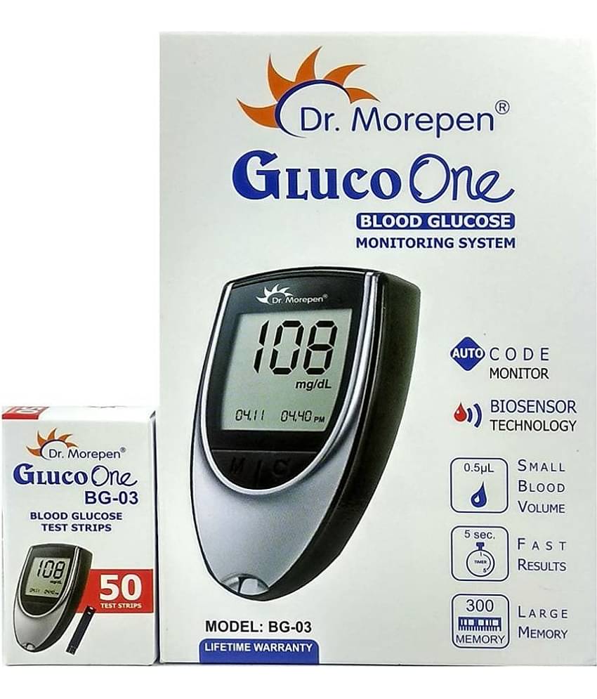 Dr. Morepen BG03glucometer & 50 Sugar Test Strips