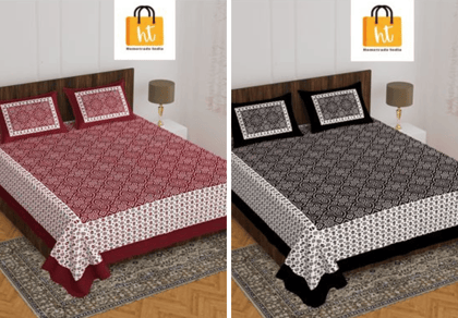 2201-Hometrade India- Standard Double Size (90*100 in )-Combo Double Bedsheet