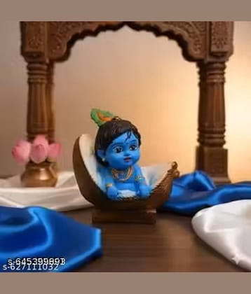 MAMTA TRADER Resin Lord Krishna Idol ( 5 cm )