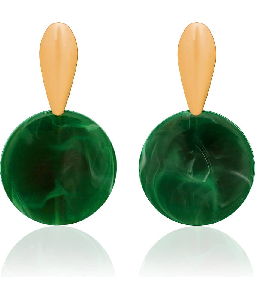 LUV FASHION Green Chandelier Earrings ( Pack of 1 )