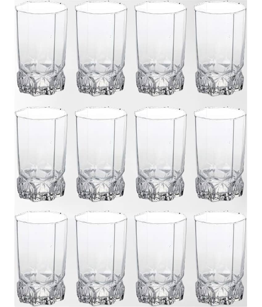 AFAST Party Glass/Beer Mug Glass Plain Glasses Set 350 ml ( Pack of 12 ) Transparent