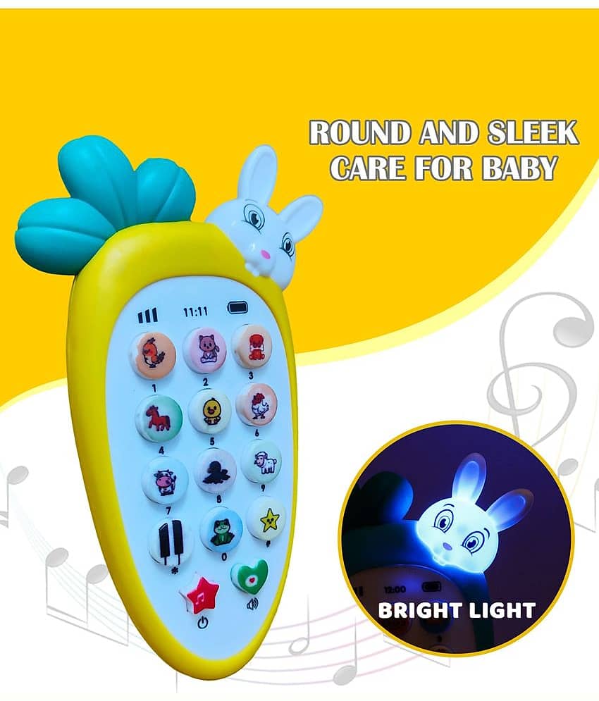 RAINBOW RIDERS Carrot Tunes MELODY PHONE for kids Musical Mobile Phone For Kids with Animal Sound,Dialer Sound,Ringtones,Lights, Baterry operated,Best Birthday Gift For 3+ Years.