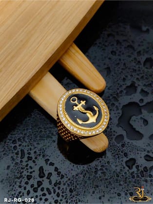 Exclusive Ancor Logo with Diamond Ring for Men RG-028-18