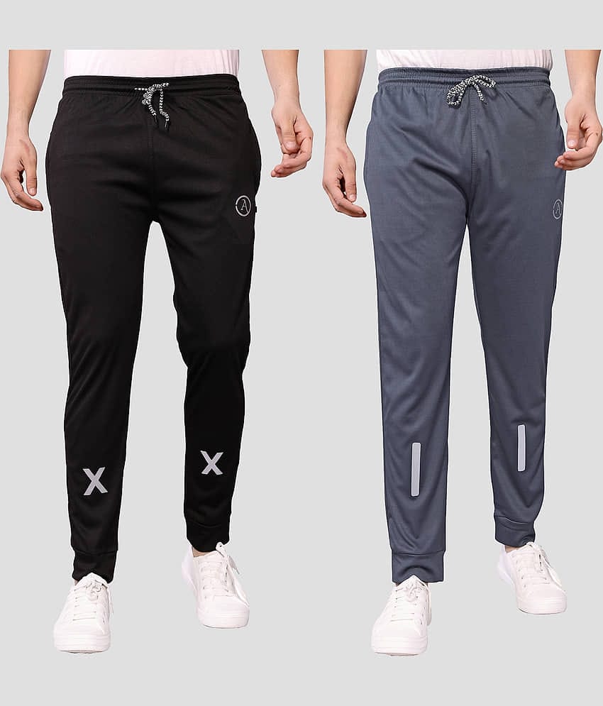 Anand Multicolor Lycra Men's Joggers ( Pack of 2 )