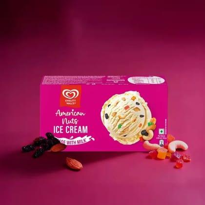 Kwality Wall's American Nuts Ice cream Party Pack 700ml