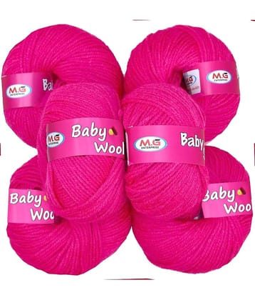 100% Acrylic Wool  Magenta 6 Pc Baby Wool 4 ply Wool -TA Art-GG