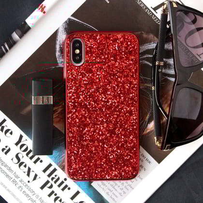 Red Glitter Bling Sequin Case-iPhone XS / X