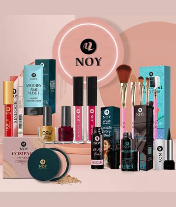 NOY Makeup Kit ( Compact,Mascara,Lipstick,Foundation,Nail Polish,Makeup Brush,Sindoor,Kajal,Eyeliner )