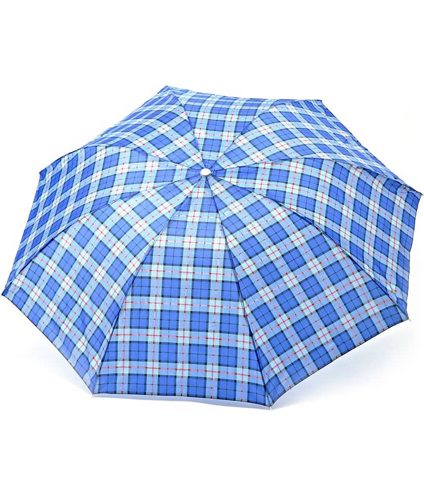 Bizarro.in Attractive 3 Folds Polyester Checks Umbrella For Men
