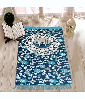 FURNISHING HUT Aqua Single Anti-skid Velvet Prayer Mat ( 106 X 68 cm )