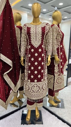 Fancy Top-Bottom And Dupatta With Heavy Embroidery Sequence Work