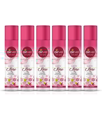 Airvel Rose Fragrance Room Spray Air Freshener for Home, Bathroom and Car 217ml ( Pack of 6 )