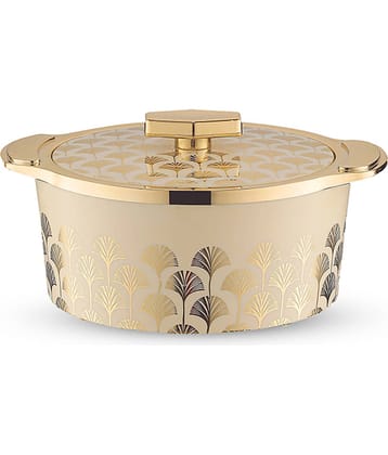 Trueware Florra fine Plastic & Off White Steel Thermoware Casserole ( Set of 1 , 1500 mL )