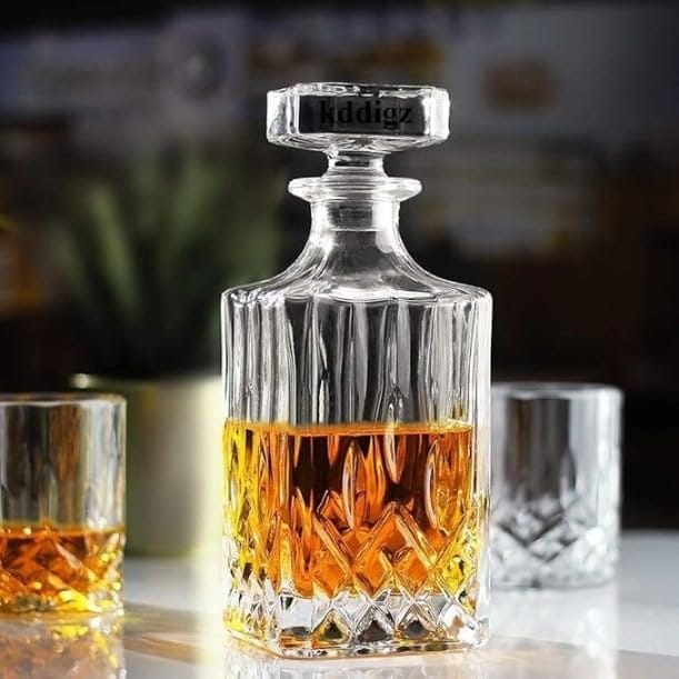 Premium Crystal Clear bar Set 1 Decanter Bottle(800ml) with 6 Whiskey Glasses(300ml) Perfect for Scotch, Bourbon, Wine, Vodka, Cocktail, Tequila, Rum