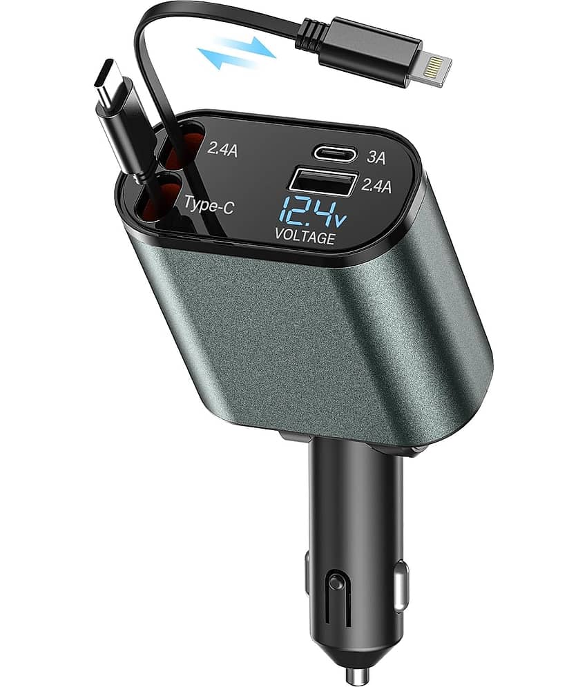 AKSMIT Car Mobile Charger Car Charger, 4 In Black