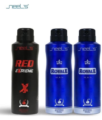 Neel's - Deodorant Spray for Unisex 200 ml ( Pack of 3 )