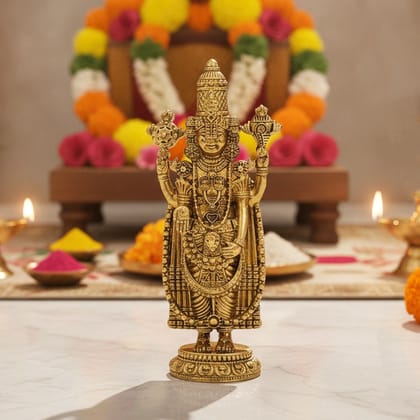 Brass Balaji Idol Statue, Height : 4.5 Inch (BSMAS1921 E)