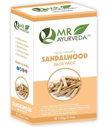 MR Ayurveda 100% Organic Sandalwood Powder Face Pack Masks 100 gm