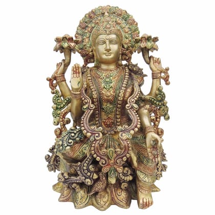 Brass Showpiece Laxmi Colored Statue (BSMAS1124 L)