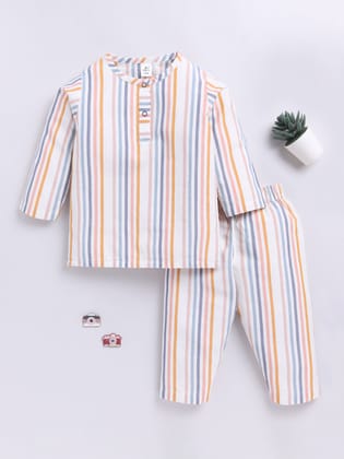 Multi Striped Kurta Pyjama-6-9 m