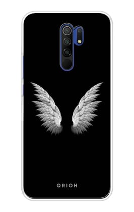 White Angel Wings Soft Cover for Redmi 9 Prime