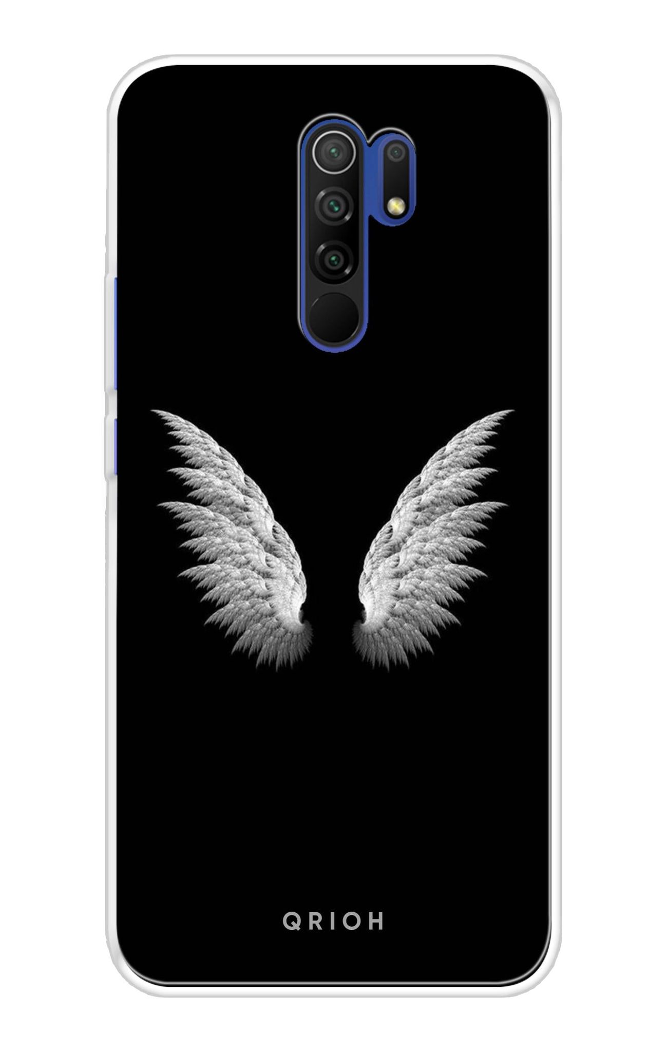 White Angel Wings Soft Cover for Redmi 9 Prime