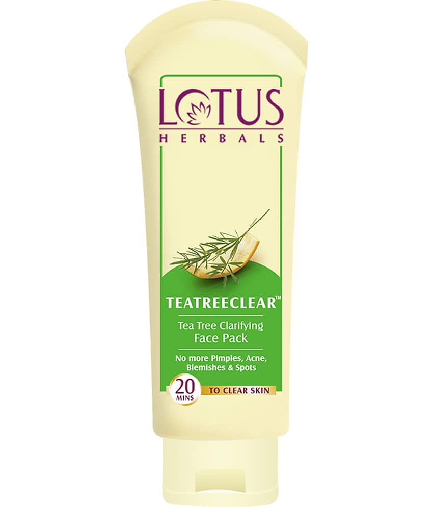 Lotus Herbals Teatreeclear Tea Tree Clarifying Face Pack , Reduces Pimples, Acne & Spots , 60G