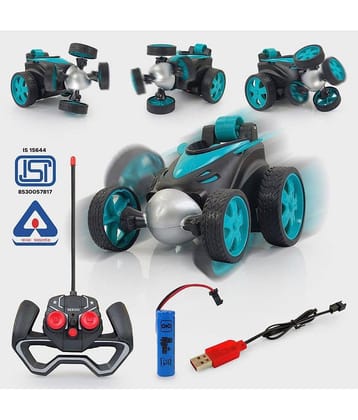 NHR Remote Control Car RC Stunt Vehicle 360°Rotating Rolling Radio Control Electric Race Car, Boys Toys Kids (Blue)