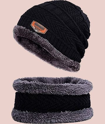 Infispace Black Cotton Men's Cap ( Pack of 1 )