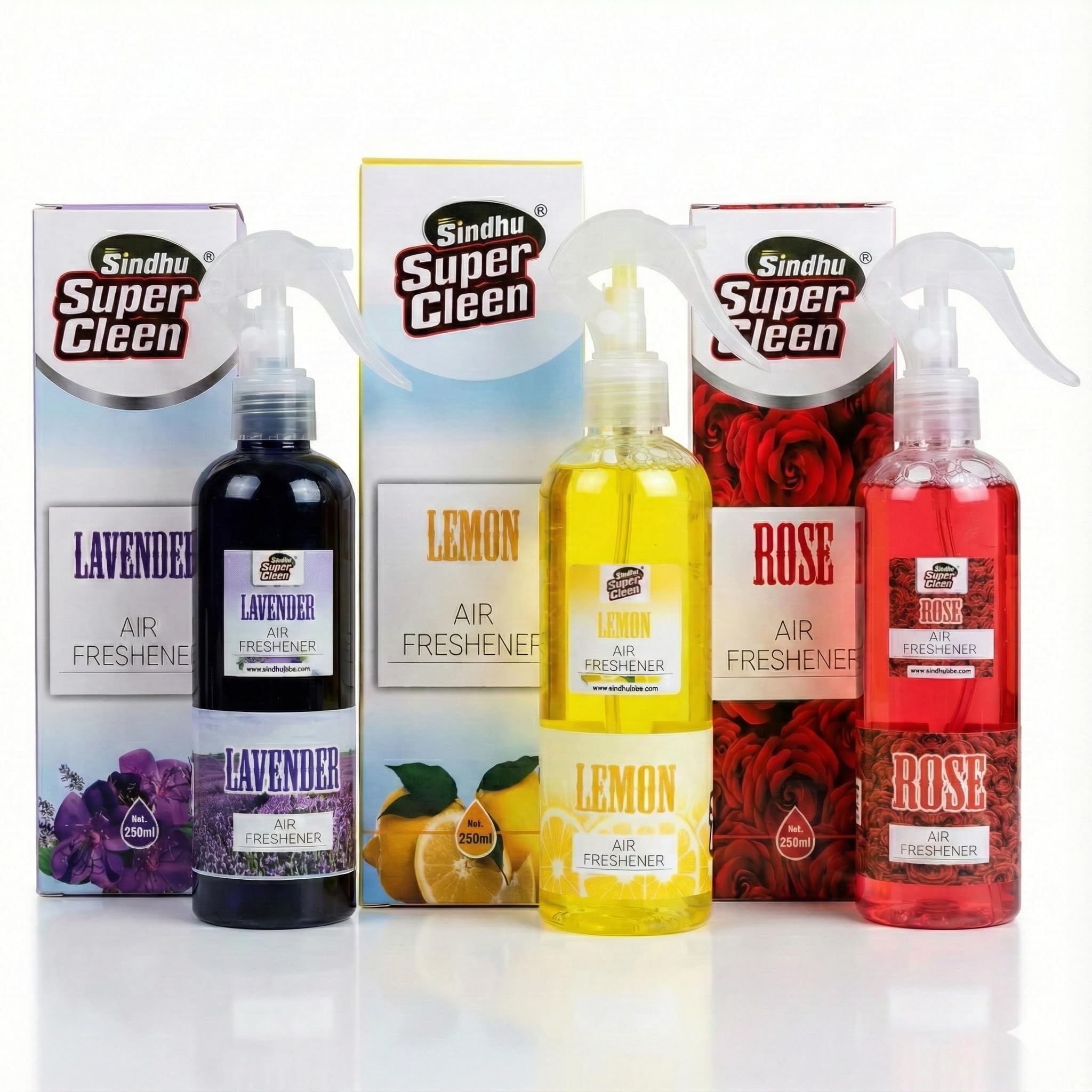 Lemon Lavender Rose Air Freshener Spray Combo | Long Lasting Room & Bathroom Freshener | Fresh Citrus & Floral Fragrance | Home, Office & Car Odour Remover | Pack of 3