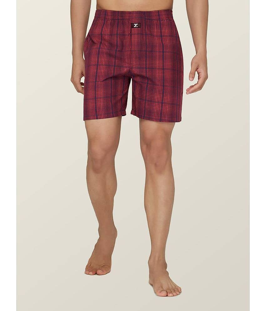 XYXX Pack of 1 Cotton Blend Boxers For Men's ( Red )
