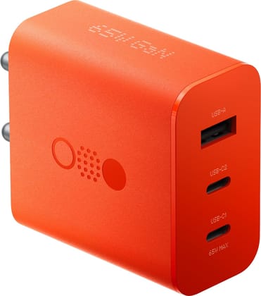 Orange CMF By Nothing 1 65W 3 in 1 Type C Mobile Phone Charger Adapter Compatible with CMF by Nothing Phone 2a, Phone 2, Phone 1 Support 65 W Power Delivery...(Open Box)