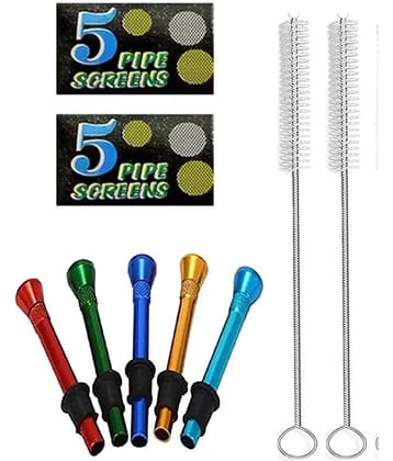 Puff Smart Shooter, Pipe Screens With Cleaner Brush Aluminium Inside Fitting Hookah Mouth Tip  (Multicolor, Pack of 9)
