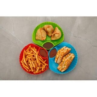 Plastic Lunch Plate, Dahi and Chat Plate, Snack and Appetizer Plate, Tray for Party and Daily use Serving Platter Plate